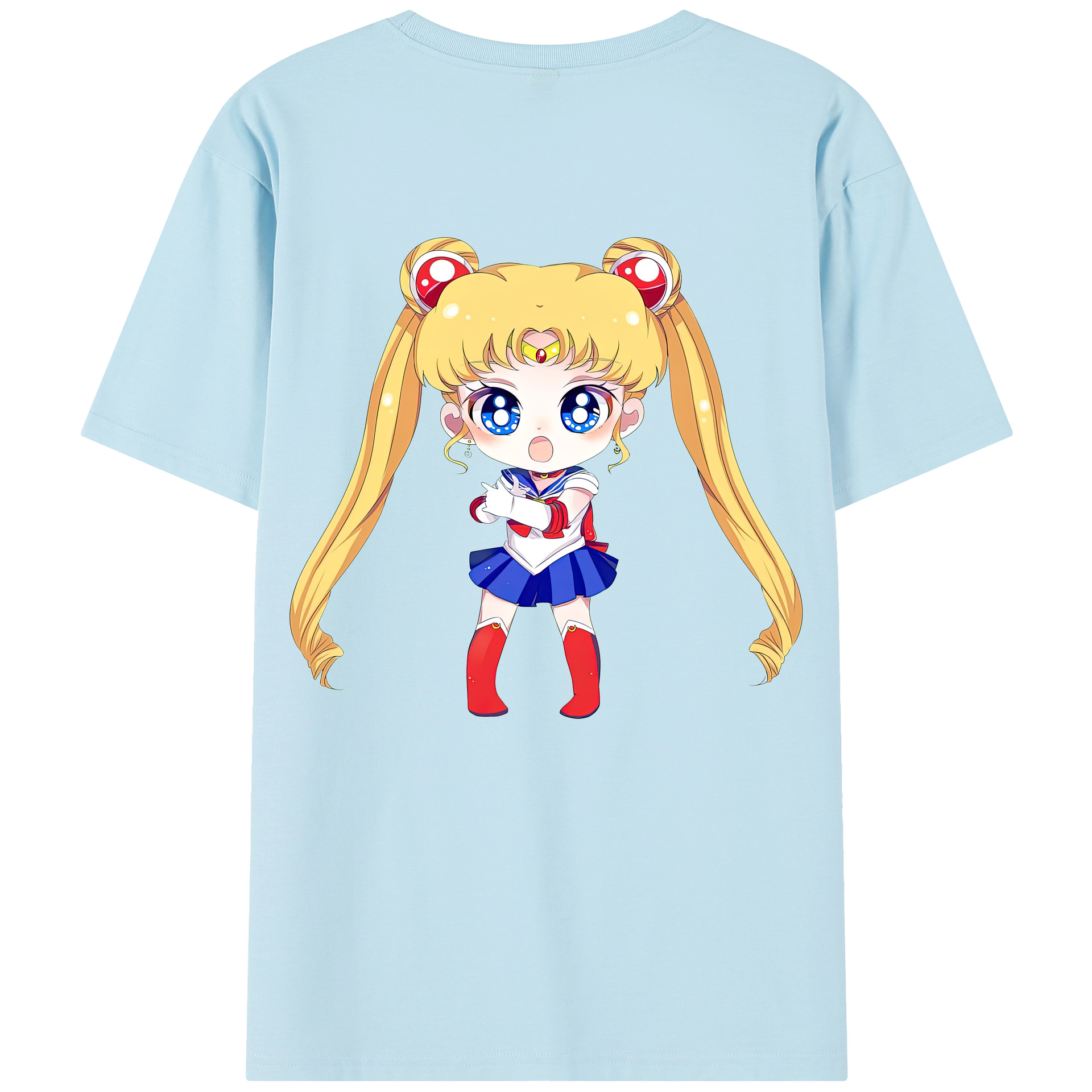 （画像用） 美少女戦士セーラームーン 月野 うさぎ つきの うさぎ Sailor Moon Tsukino Usagi 綿100％半袖Tシャツ（背面プリント）
